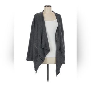Garnet Hill Charcoal Draped Cardigan Medium